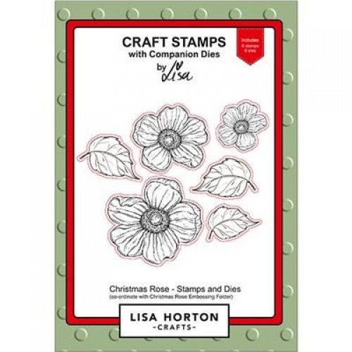 Christmas rose stamp and die set  - by lisa horton LHCCD100
